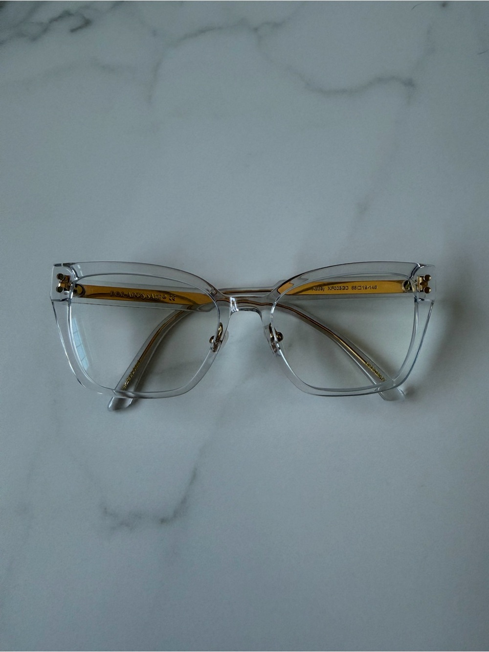 For Art’s Sake Abbey Clear 18K Gold Plated Eyeglasses 55-19-145